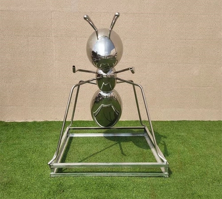 Stainless Steel Mirror Ant Sculpture To Figure Customization