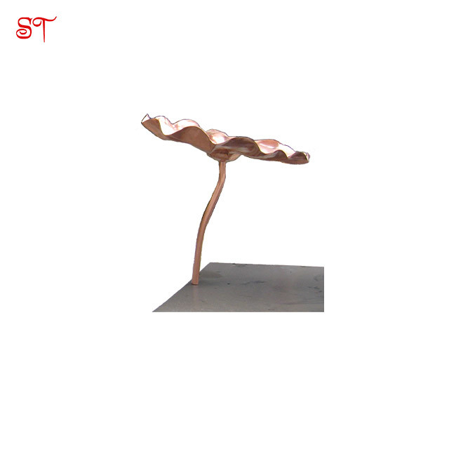 Gold Lotus Leaf Garden Lotus Flower Outdoor Plant Petal Sculpture Cast Copper Nelumbo nucifera Gaertn Metal Statue